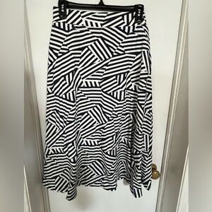 Pact Black and White Geometric A-Line Skirt